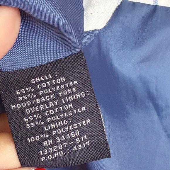 London Fog M Blue Coat Women Rain Jacket Raincoat Hooded Lined Pockets EUC - Picture 8 of 16